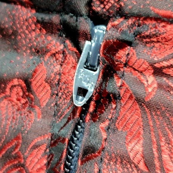 Vintage Oriental Silk Floral Embroidered Faux Wrap High Waisted Wiggle Skirt - Picture 7 of 7